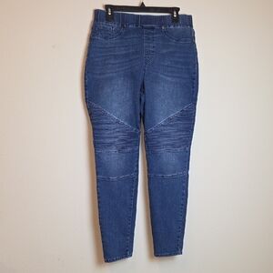 DG2 by Diane Gilman Dark Blue Motto Stretch Jeggings Jeans Size LT